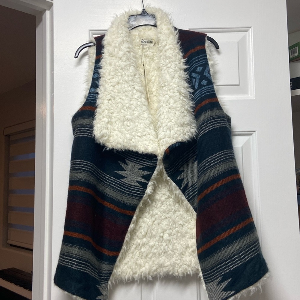 Fur lined western vest